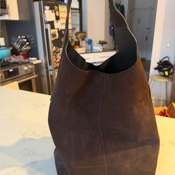 Slouchy Vida Suede Bag in Deep Chocolate - Picture 3 of 4